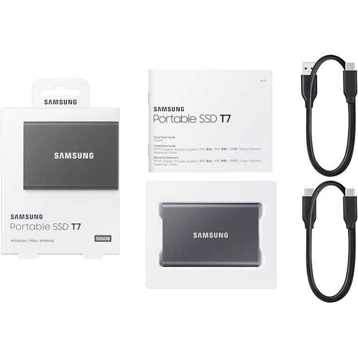 Внешний SSD Samsung T7 500Gb Gray (MU-PC500T/WW)