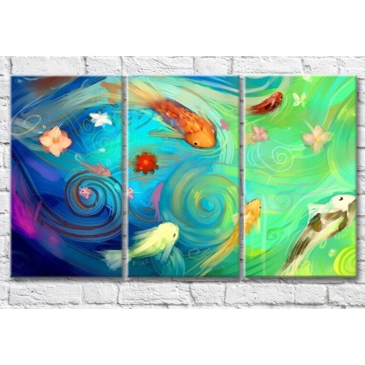 Картина ArtPoster Abstract drawing of fish in water (3499075)