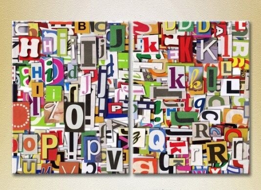 Pictură ArtPoster Abstraction from letters 02 (2229340)