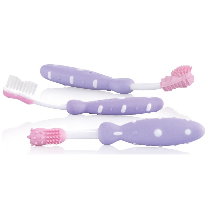 Set periute de dinti pentru bebeluşi Nuby 3in1 (ID754) 