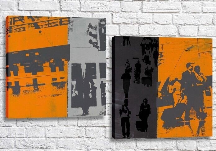 Картина ArtPoster Abstraction Gray/Orange people (3417495)