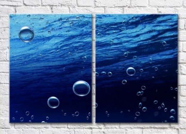 Pictură ArtPoster Bubbles in the Blue sea (3453791)