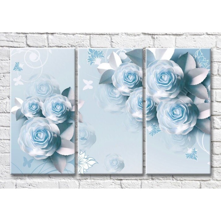 Pictură Magic Color Blue roses on a Gentle/Blue background (3517850)