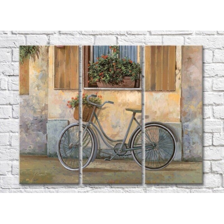 Pictură ArtPoster Bicycle with the Basket near the Window 001 (3470900)