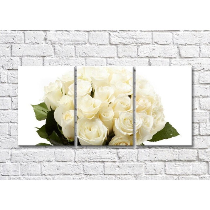 Pictură Magic Color Bouquet of White roses on a White background (500108)
