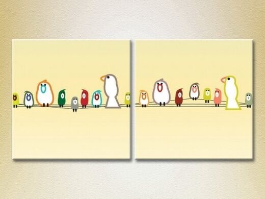 Pictură ArtPoster Birds on wires (2225807)