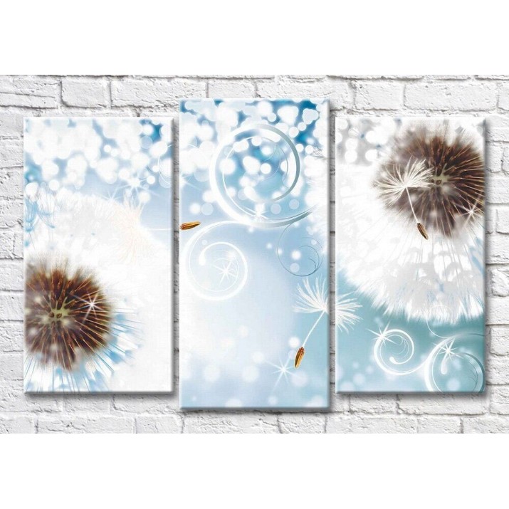 Картина Magic Color Dandelions and curls on a Blue background (3565213)