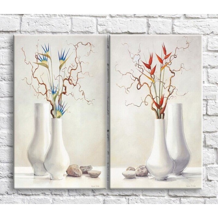 Картина ArtPoster Branches in White vases on a White background (3467841)