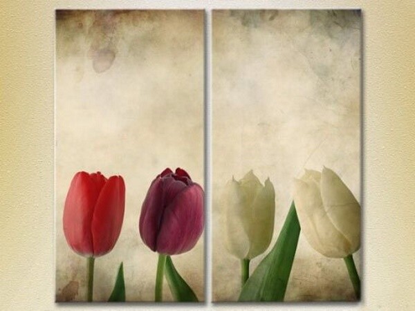 Pictură Magic Color Diptych Multicolored tulips (2613816)