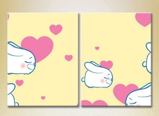 Картина ArtPoster Bunnies and hearts 02 (2225778)