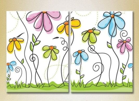 Pictură ArtPoster Butterflies and flowers 01 (2225761)