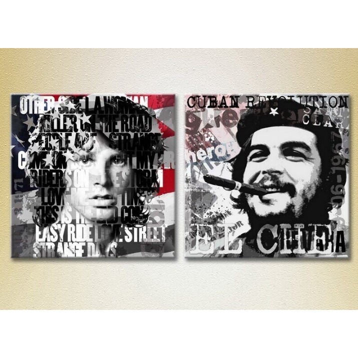 Pictură ArtPoster Che Guevara and Jim Morrison stylized portraits (3460051)