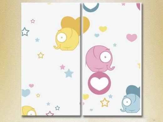Картина ArtPoster Elephants and hearts 02 (2225846)