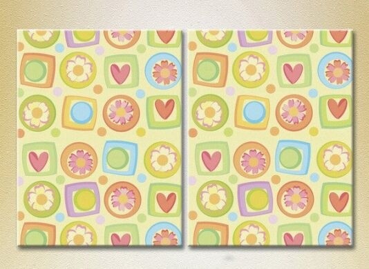 Pictură ArtPoster Flowers and hearts 03 (2229437)