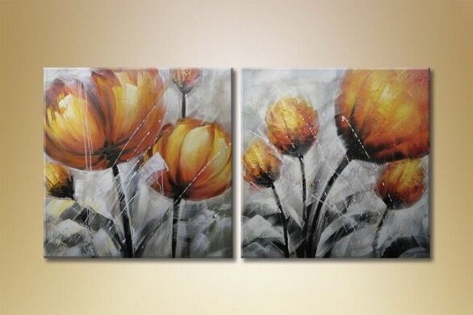 Pictură Magic Color Diptych Yellow flowers (2619648)