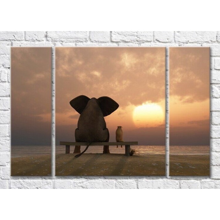 Pictură Magic Color Dreaming elephant by the sea (3469237)