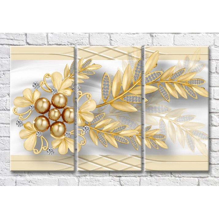 Pictură Magic Color Floral Jewelry on Gray Background (3517871)