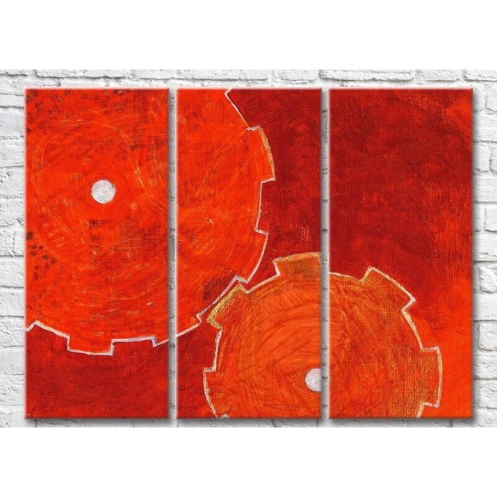 Pictură Magic Color Gears on a Red background (3499101)
