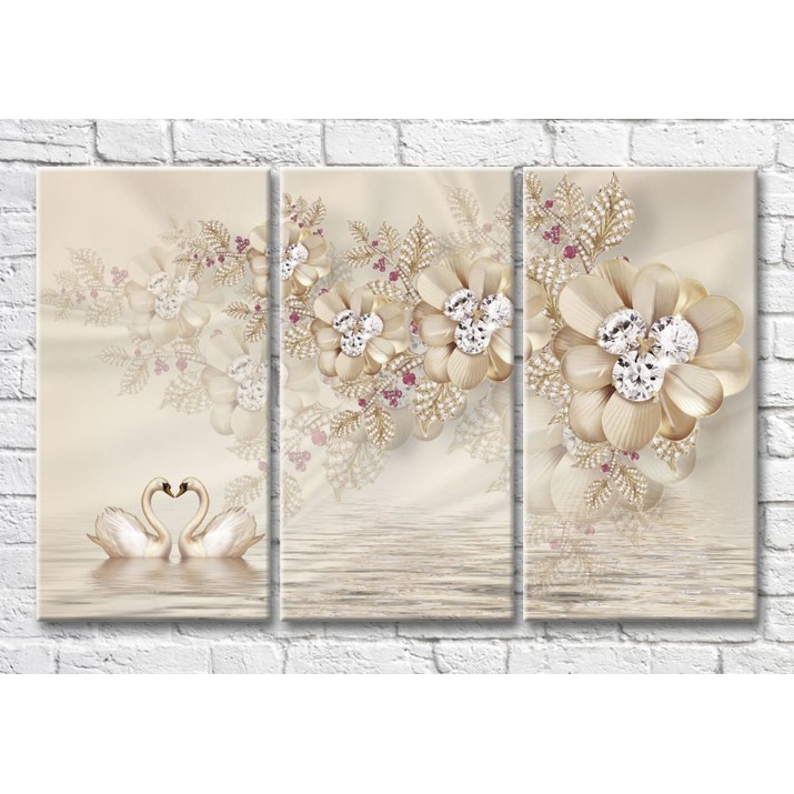 Картина Magic Color Gemstone Flowers and Swans (3517876)