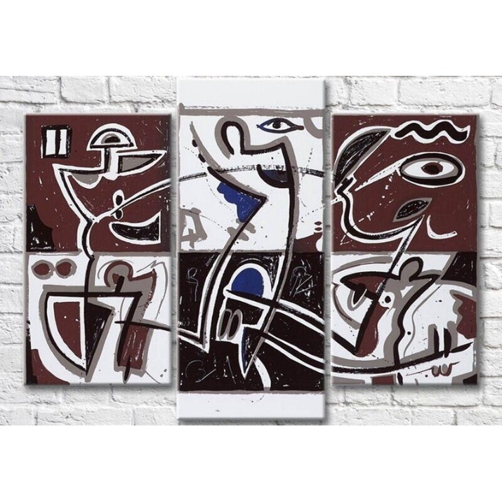 Pictură Magic Color Geometric Abstract Faces (3499115)