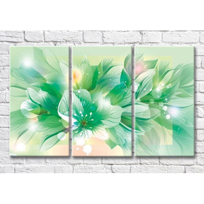 Картина Magic Color Graphic flower petals on Green background (3565142)