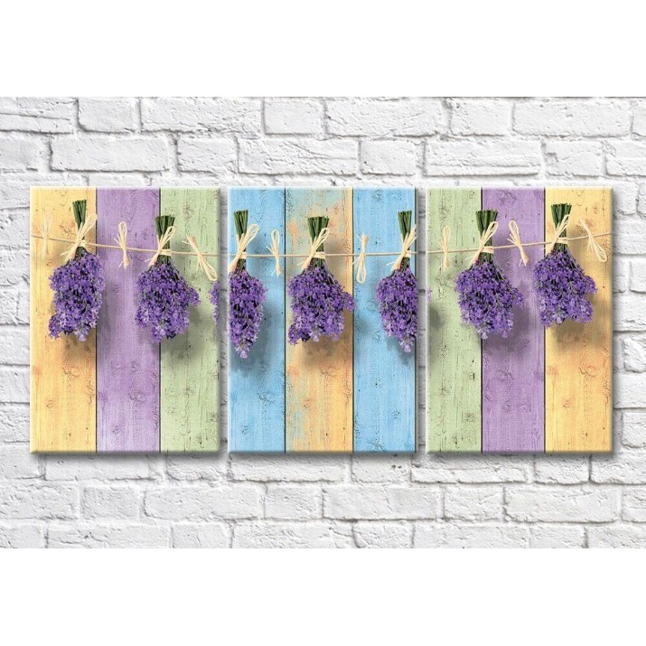Pictură Magic Color Hanging bunches of lavender on colorful background (3565230)