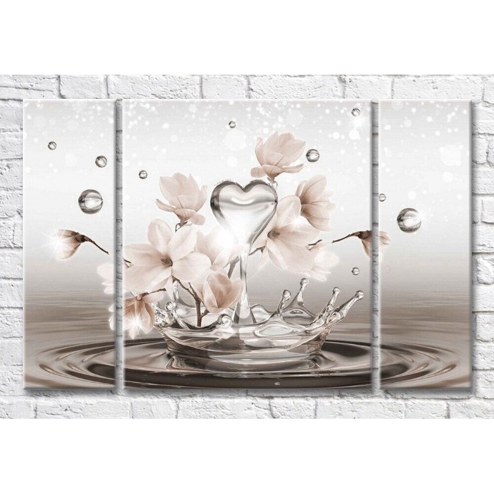 Pictură Magic Color Magnolia branches in water and spray in the form of a crown (3565153)