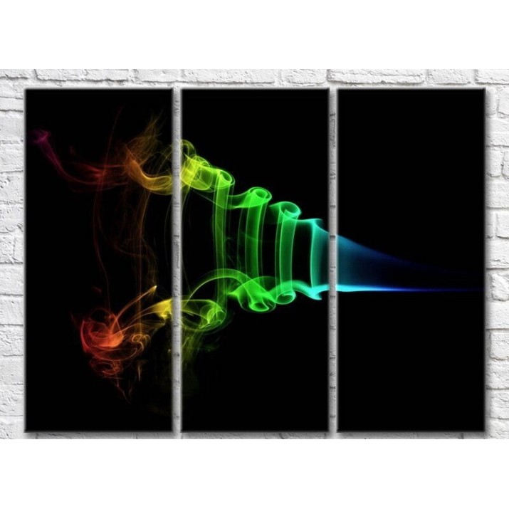Pictură Magic Color Multicolored smoke on a Black background (3499123)