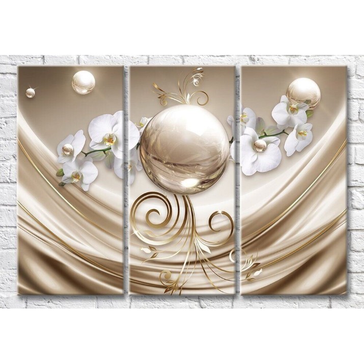 Картина Magic Color Orchid branches on a Beige background (3517856)