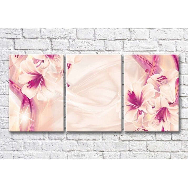 Pictură Magic Color Pink lilies on a powdery background (3565237)