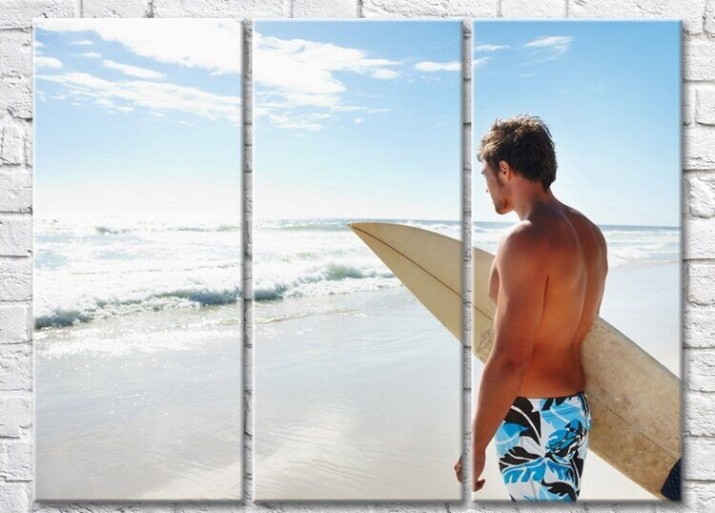 Картина Magic Color Surfer Standing On The Beach (3469202)