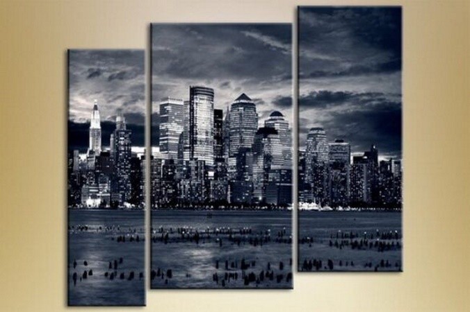 Pictură Magic Color Triptych 3 night city 2 (2658915)
