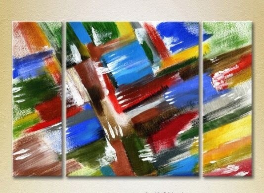 Pictură Magic Color Triptych Abstraction Blue/Red (2229505)