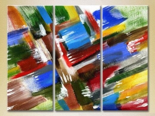 Pictură Magic Color Triptych Abstraction Blue/Red (2229512)