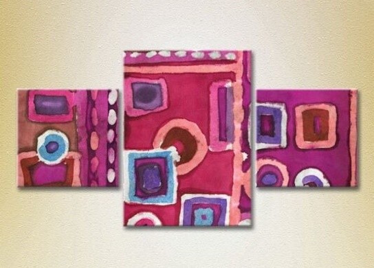 Pictură Magic Color Triptych Abstraction Lilac/Pink (2229511)