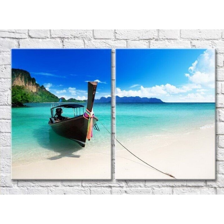 Картина ArtPoster Moored boat at the seashore (3453794)