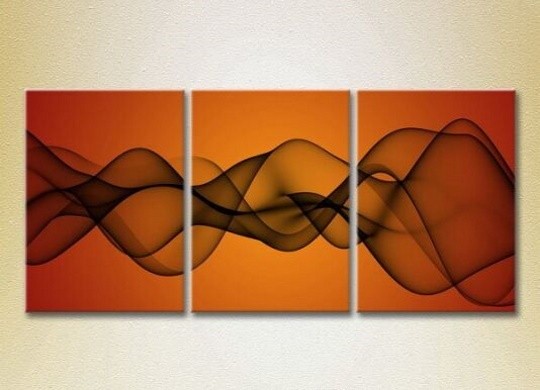 Картина Magic Color Triptych Abstraction Orange/Black (2229493)
