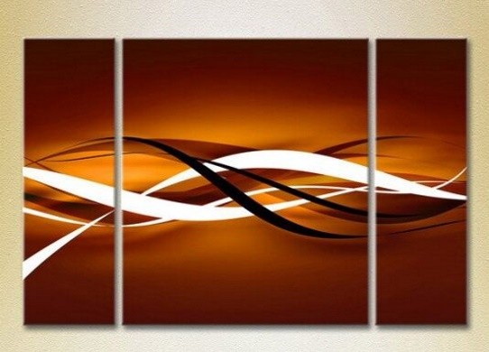 Pictură Magic Color Triptych Abstraction Brown and White (2229480)