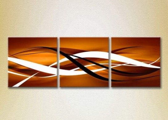 Pictură Magic Color Triptych Abstraction Brown and White (2229483)