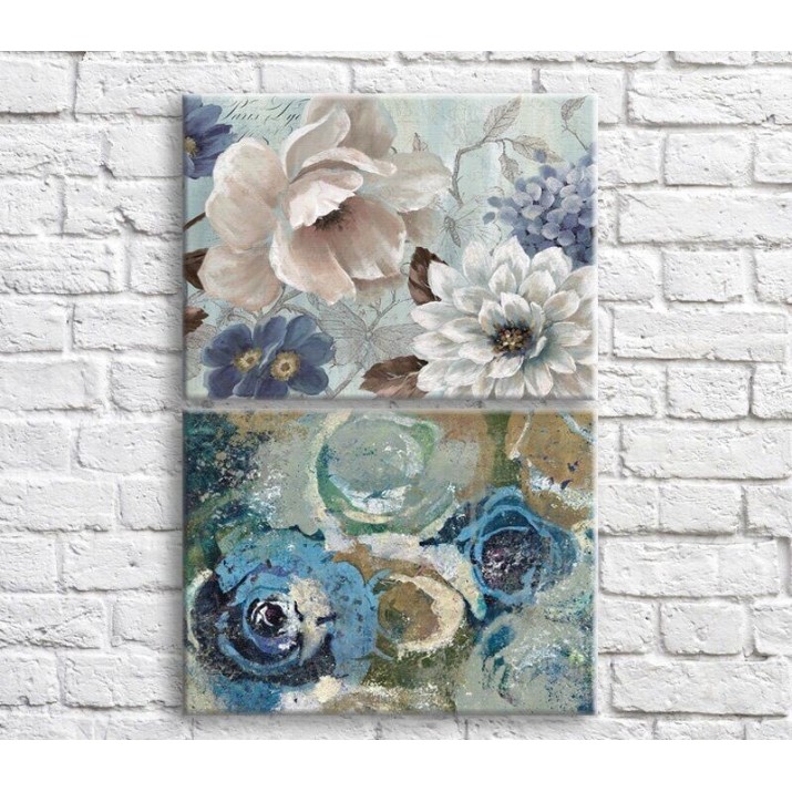 Картина ArtPoster Multicolored flowers on a Blue background (3467858)