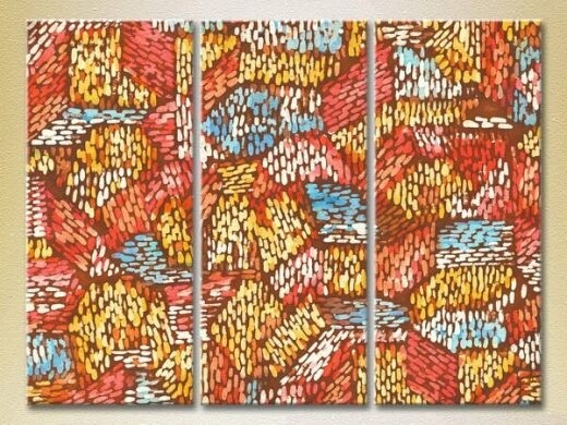Pictură Magic Color Triptych Abstraction Red/Blue (2229487)
