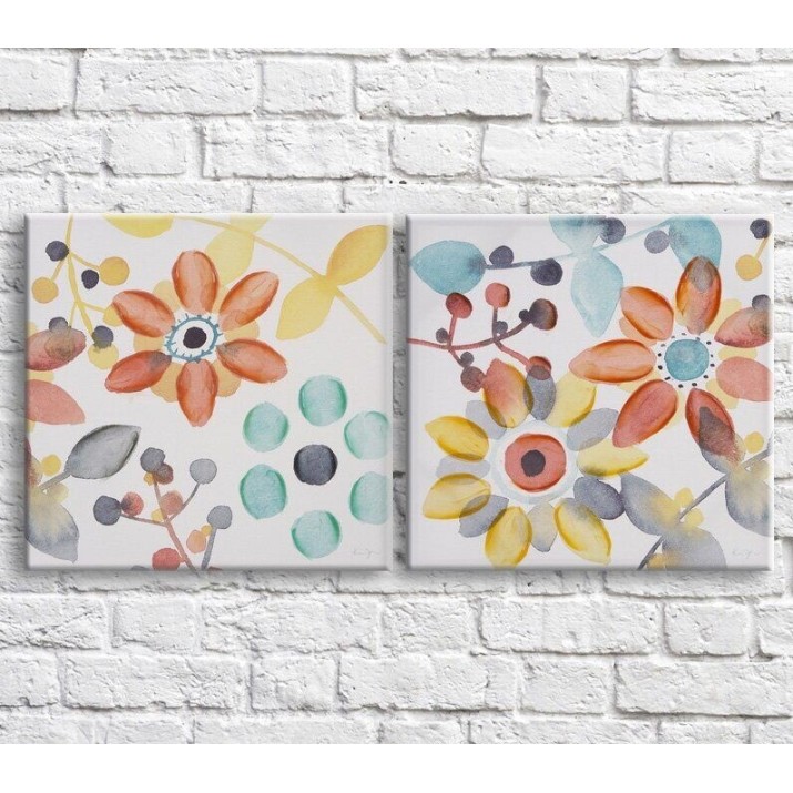 Картина ArtPoster Multicolored plants and flowers on a White background (3467774)