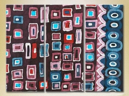 Pictură Magic Color Triptych Abstraction Violet/Blue (2229523)