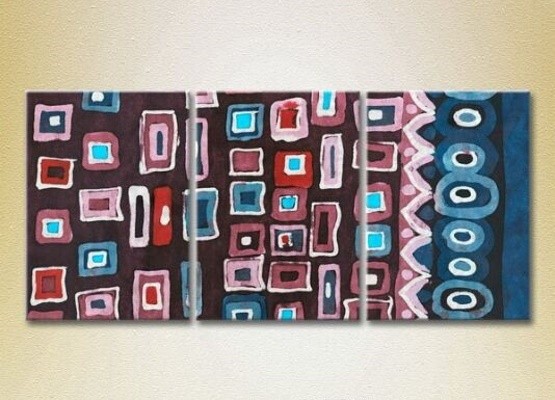 Pictură Magic Color Triptych Abstraction Violet/Blue (2229525)