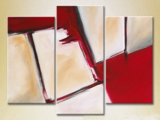 Картина Magic Color Triptych Abstraction White/Red (2229449)