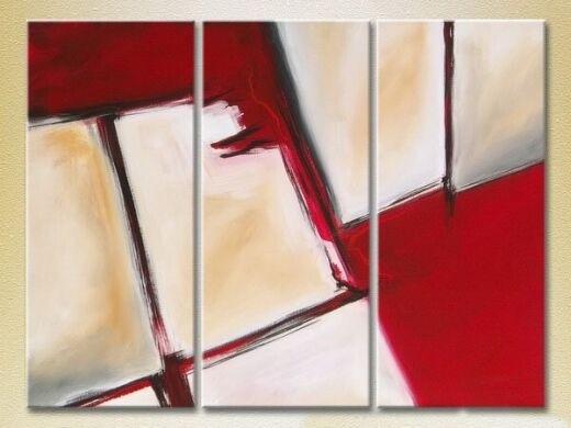 Pictură Magic Color Triptych Abstraction White/Red (2229450)