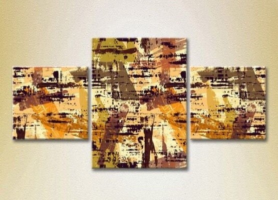 Pictură Magic Color Triptych Abstraction Yellow/Brown (2229547)