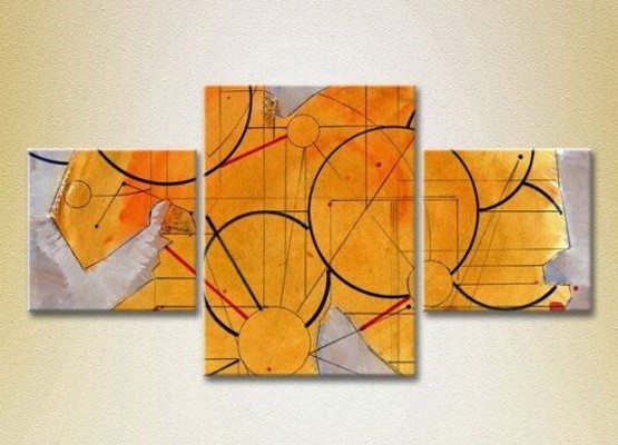 Pictură Magic Color Triptych Abstraction Yellow/Violet (2229467)