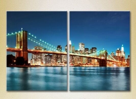 Картина ArtPoster Night Brooklyn bridge 02 (2502468)