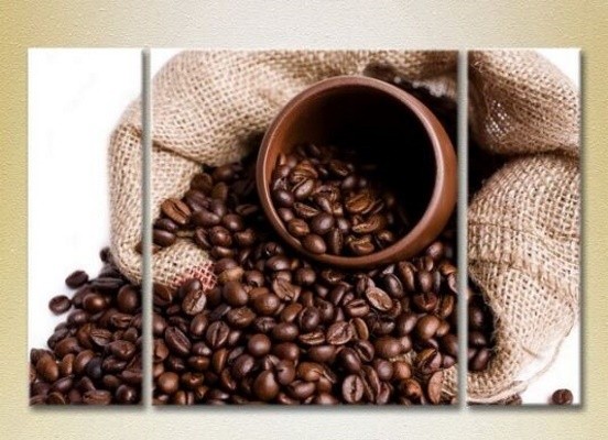 Pictură Magic Color Triptych Bag with coffee beans (2698677)